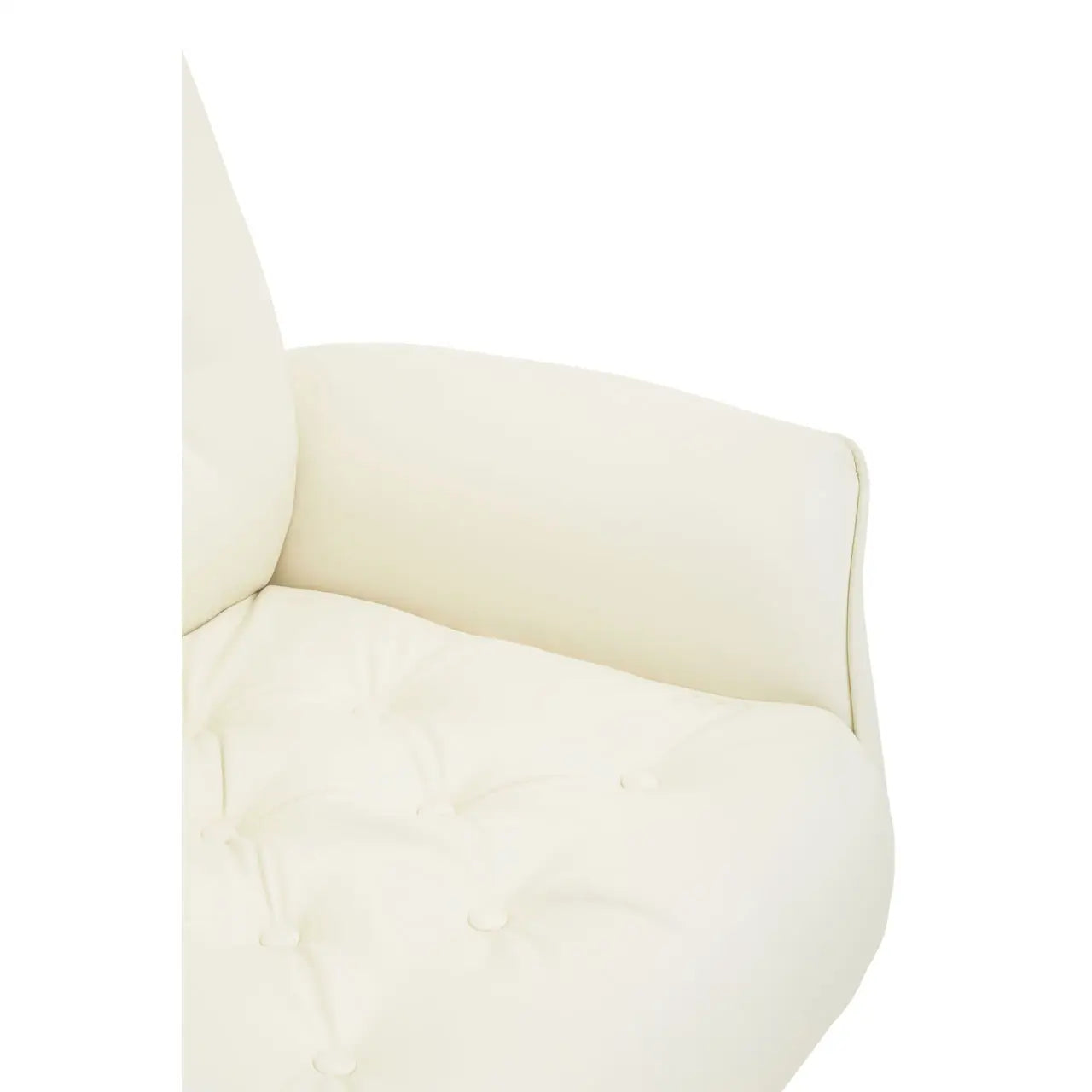 Warrington Ivory Leather Effect Recliner And Footstool