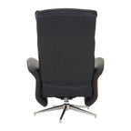 Warrington Black Leather Effect Recliner And Footstool