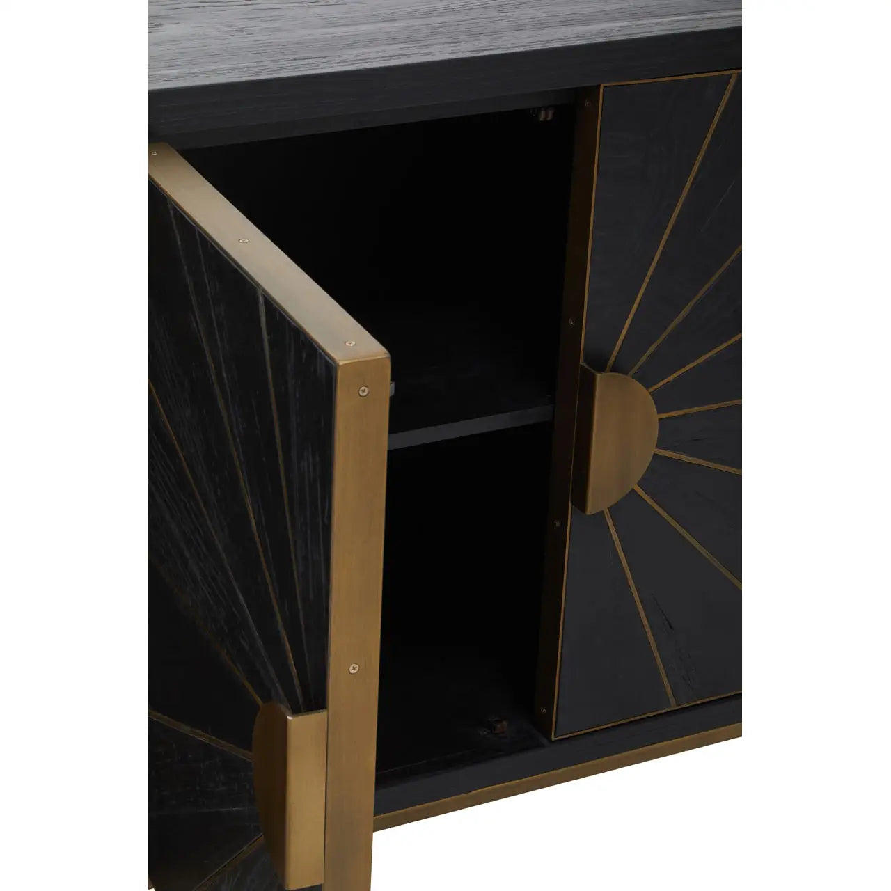 Midas Black and Brass Sideboard