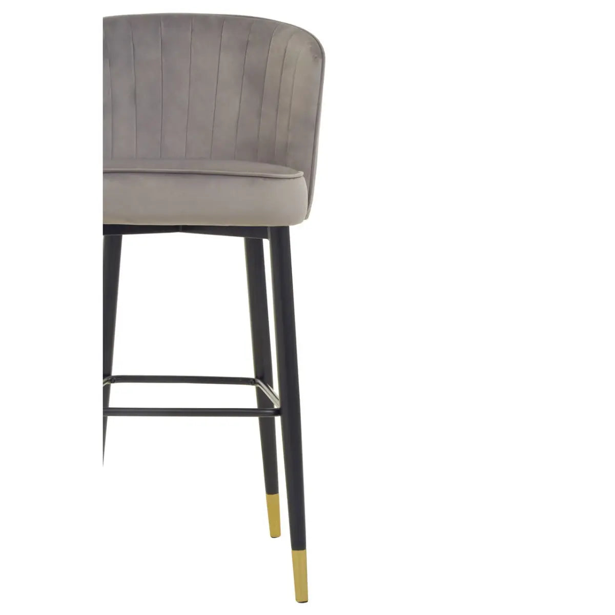 Vieste Grey Velvet Bar Chair