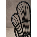 Java Black Natural Rattan And Black Metal Scalloped Back Chair