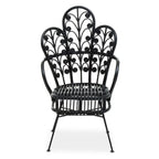 Java Black Natural Rattan Scalloped Back Chair