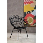 Java Black Natural Rattan Peacock Chair