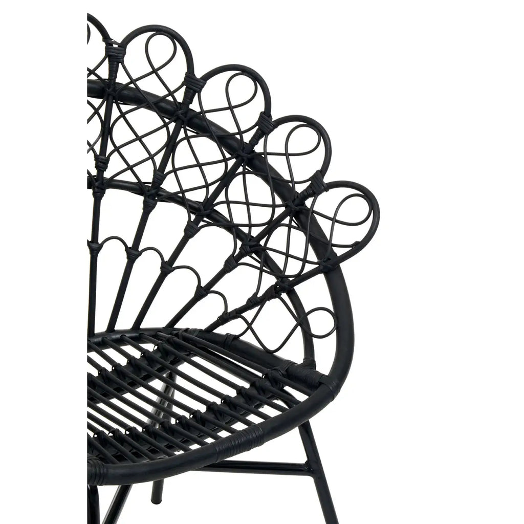 Java Black Natural Rattan Peacock Chair