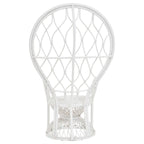 Java Grey And White Natural Rattan Curved Chair