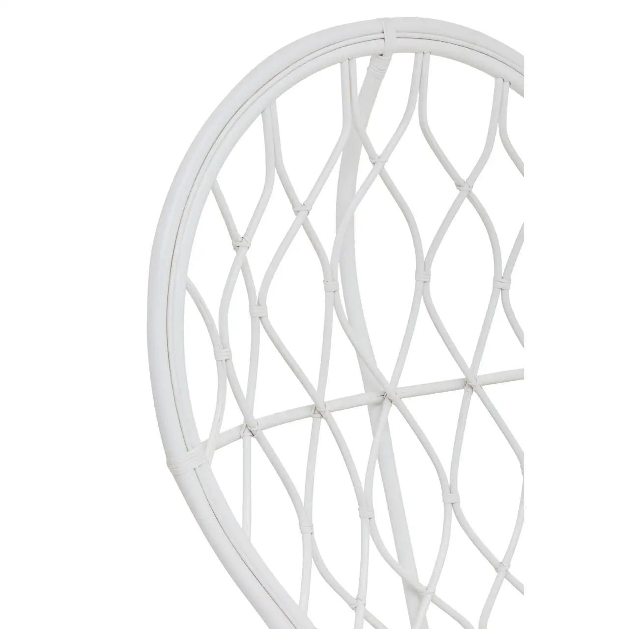 Java Grey And White Natural Rattan Curved Chair