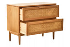 Lyon Rattan and Oak Wood Two Drawer Chest
