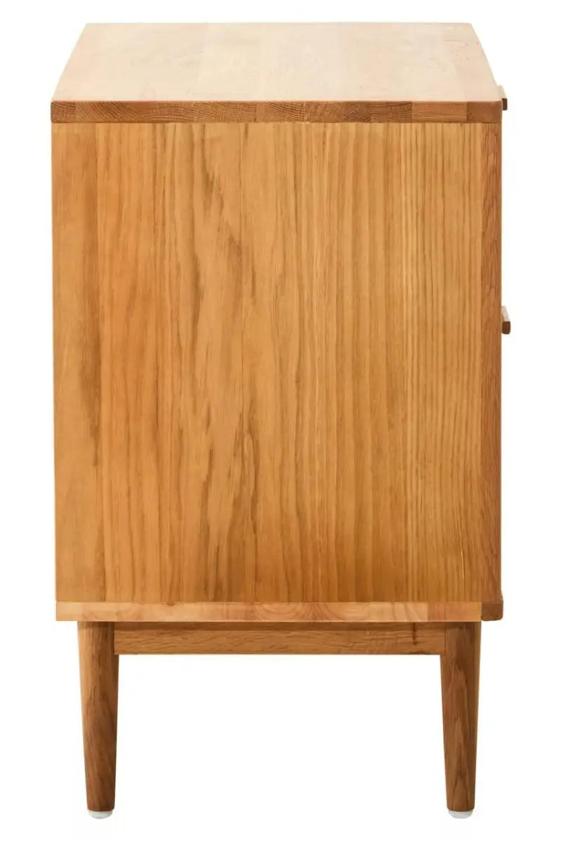 Lyon Rattan and Oak Wood Two Drawer Chest