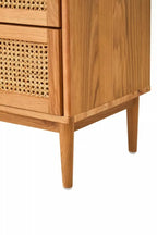 Lyon Rattan and Oak Wood Two Drawer Chest