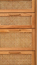 Lyon Rattan and Oak Three Drawer Wood Chest