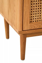 Lyon Rattan and Oak Three Drawer Wood Chest