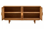 Lyon 4 Door Natural Rattan And Oak Sideboard