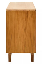 Lyon 4 Door Natural Rattan And Oak Sideboard