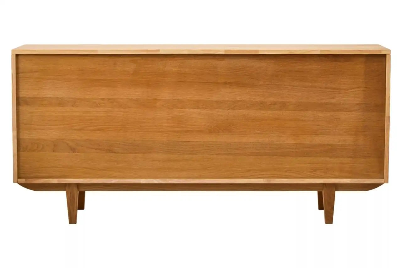 Lyon 4 Door Natural Rattan And Oak Sideboard