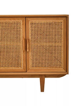 Lyon 4 Door Natural Rattan And Oak Sideboard