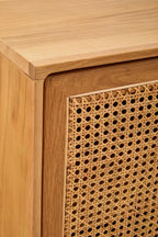 Lyon 4 Door Natural Rattan And Oak Sideboard
