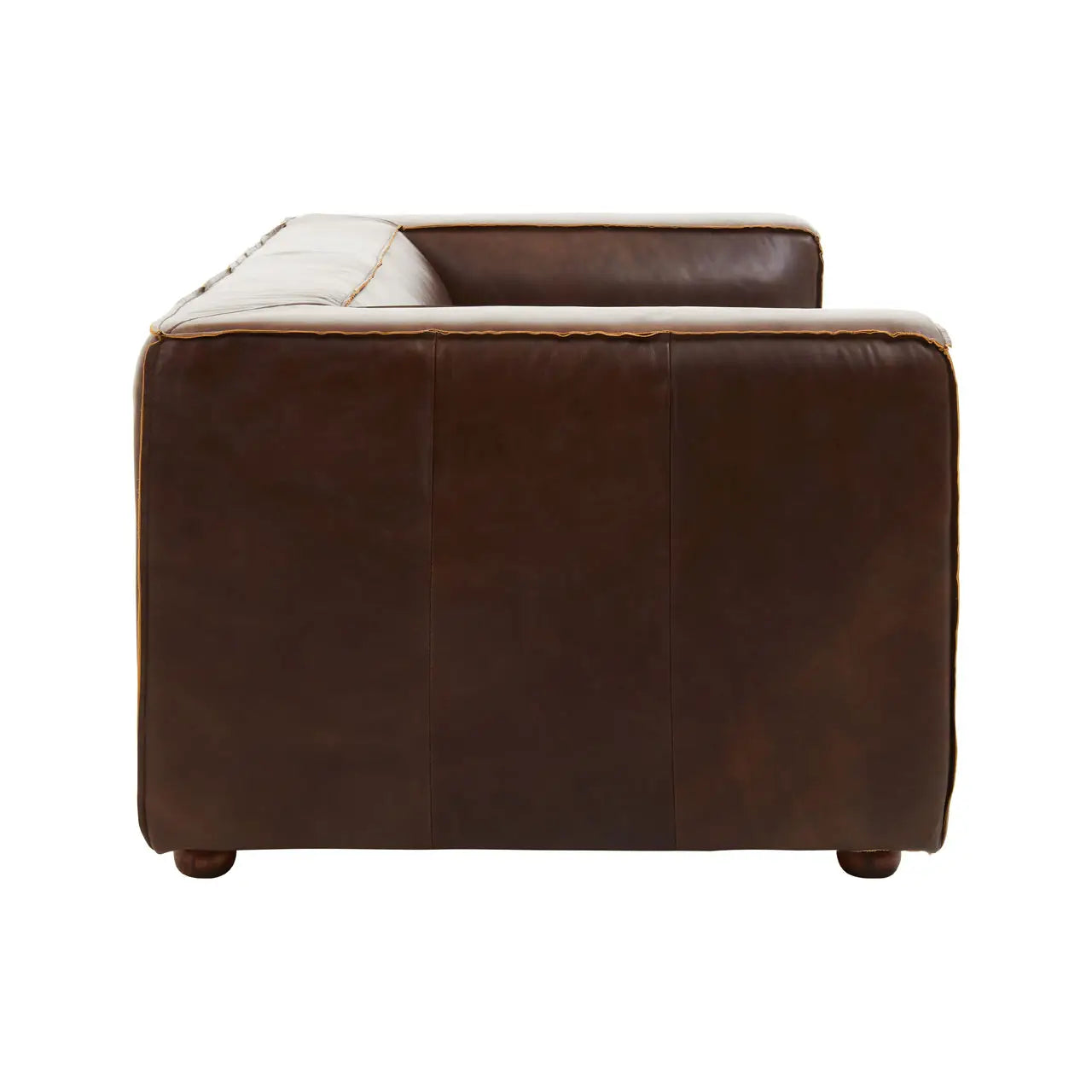 King Two Seater Mexico Brown Leather Sofa