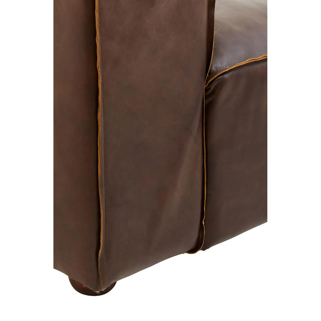 King Two Seater Mexico Brown Leather Sofa