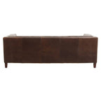 King Three Seater Tufted Back Leather Sofa