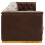 King Three Seater Tufted Leather Sofa