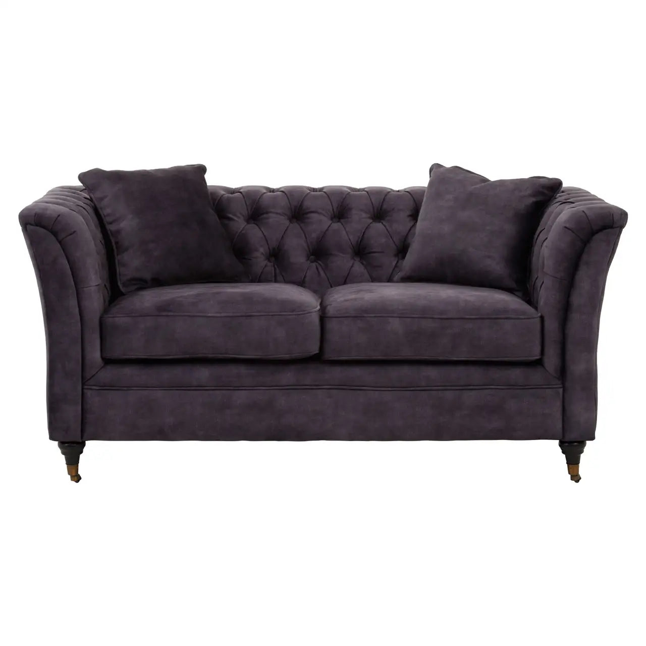 Sabrina Two Seat Grey Velvet Sofa