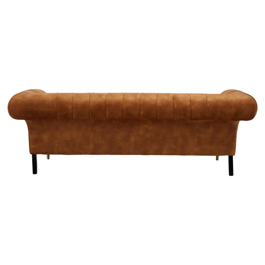 Siena Three Seat Gold Velvet Sofa