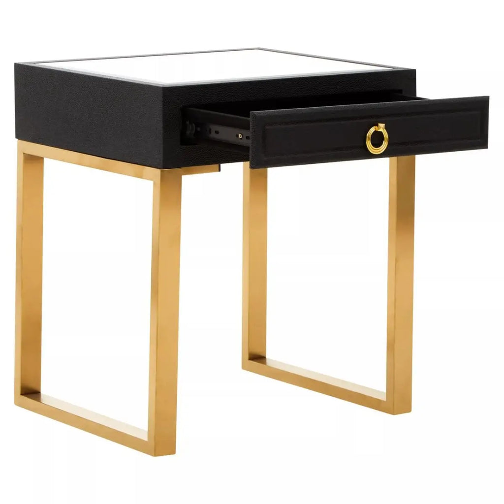 Cardoba 1 Drawer Faux Shagreen Side Table