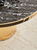 Oria Black Marble Effect Gold Base Coffee Table