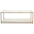 Novi Glass And White Terrazzo Gold Frame Coffee Table