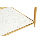 Novi Glass And White Terrazzo Gold Frame Coffee Table