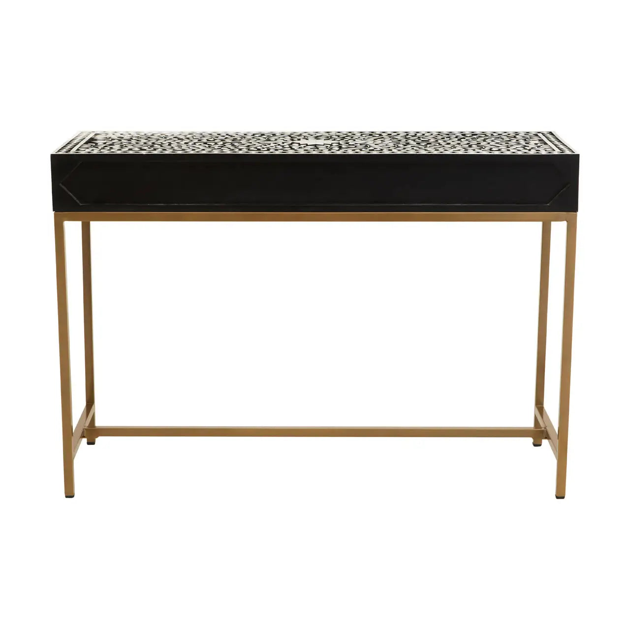 Fusion Console Table With Gold Finish Legs