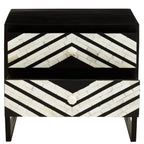 Fusion Two Drawer Side Tables with Bone Inlay