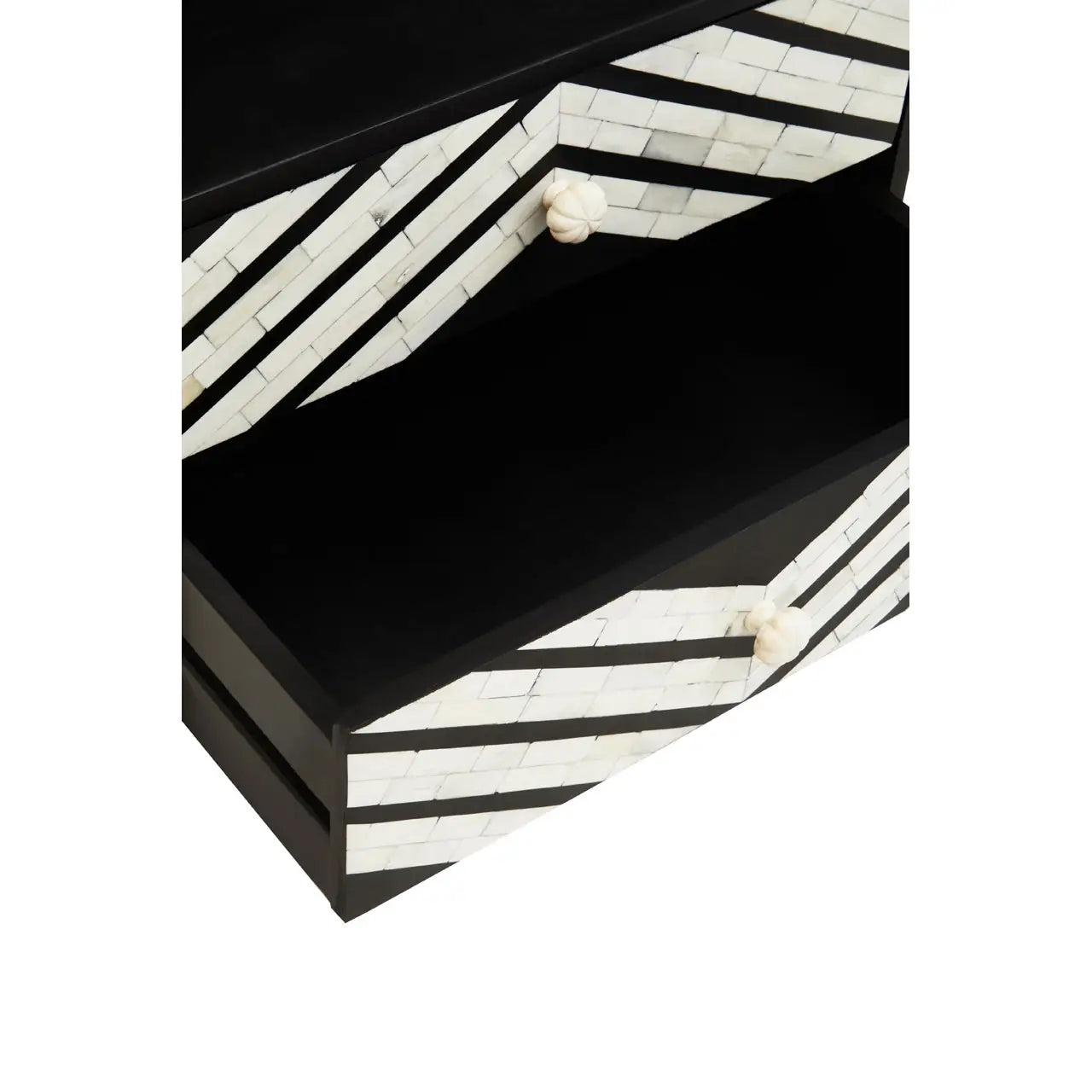 Fusion Two Drawer Side Tables with Bone Inlay