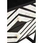 Fusion Two Drawer Side Tables with Bone Inlay