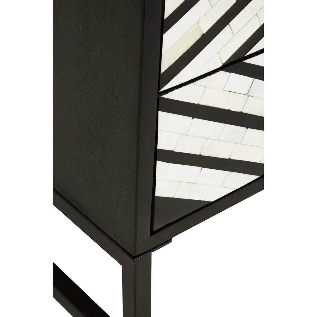 Fusion Two Drawer Side Tables with Bone Inlay