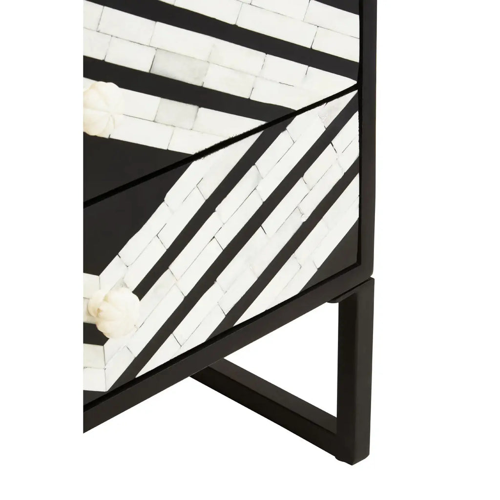 Fusion Two Drawer Side Tables with Bone Inlay