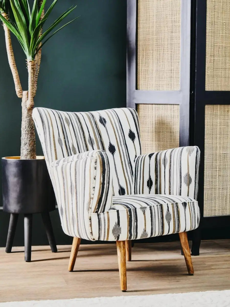 Cefena Armchair With Flared Arms
