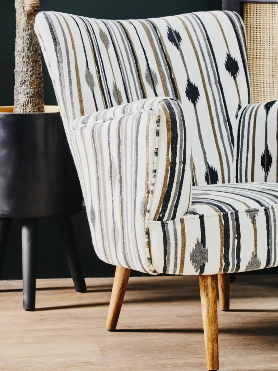 Cefena Armchair With Flared Arms