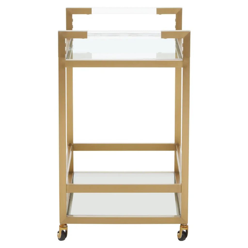 Vogue Matte Gold Two Tier Butler Trolley