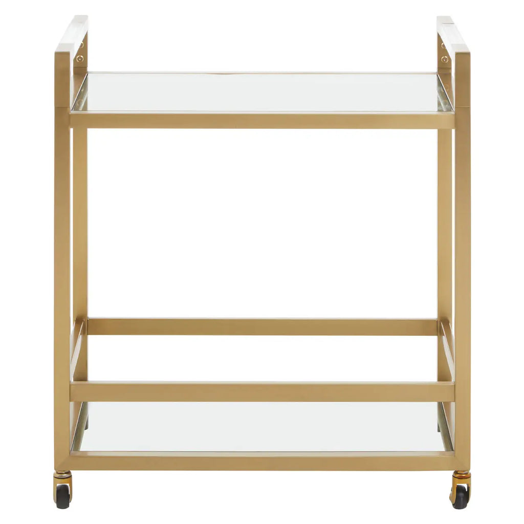 Vogue Matte Gold Two Tier Butler Trolley