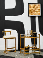 Vogue Matte Gold Two Tier Butler Trolley