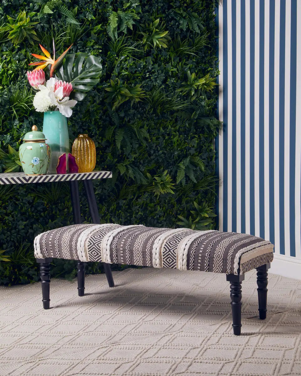 Cefena Grey And White Bench