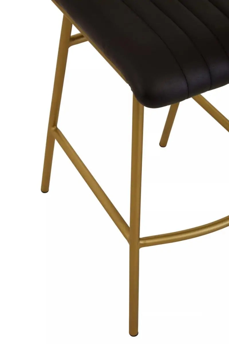 Buffalo Black Leather Bar Chair