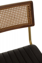 Buffalo Black Leather Bar Chair