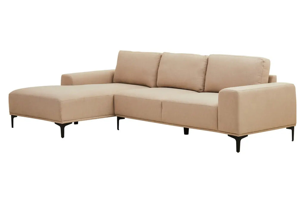 Toulon 3 Seat Natural Fabric Right Chaise Sofa