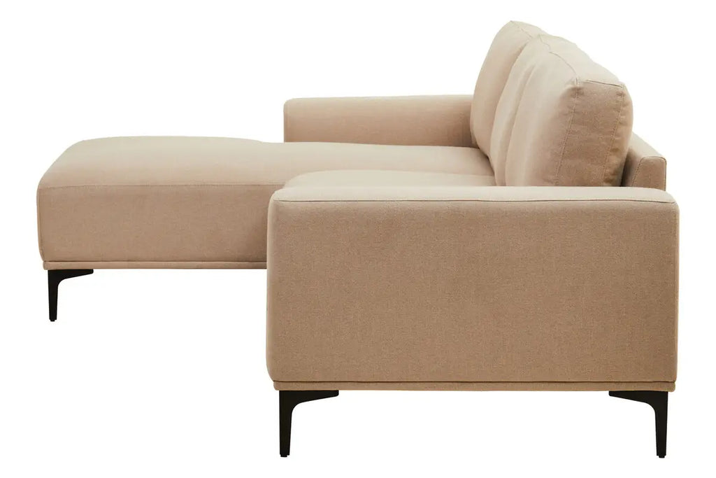 Toulon 3 Seat Natural Fabric Right Chaise Sofa