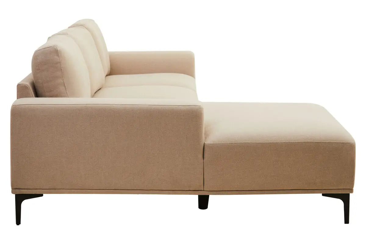 Toulon 3 Seat Natural Fabric Right Chaise Sofa