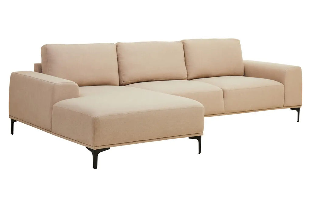 Toulon 3 Seat Natural Fabric Right Chaise Sofa