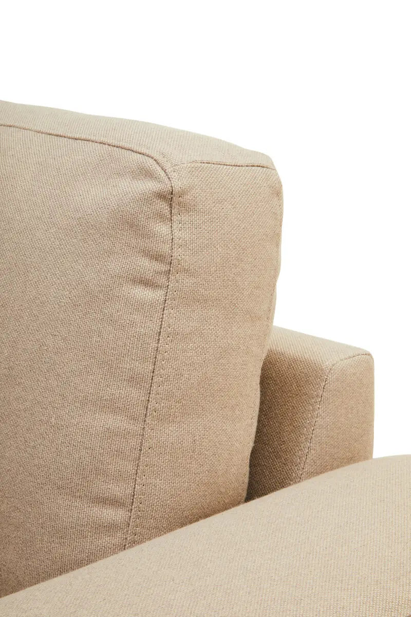 Toulon 3 Seat Natural Fabric Right Chaise Sofa