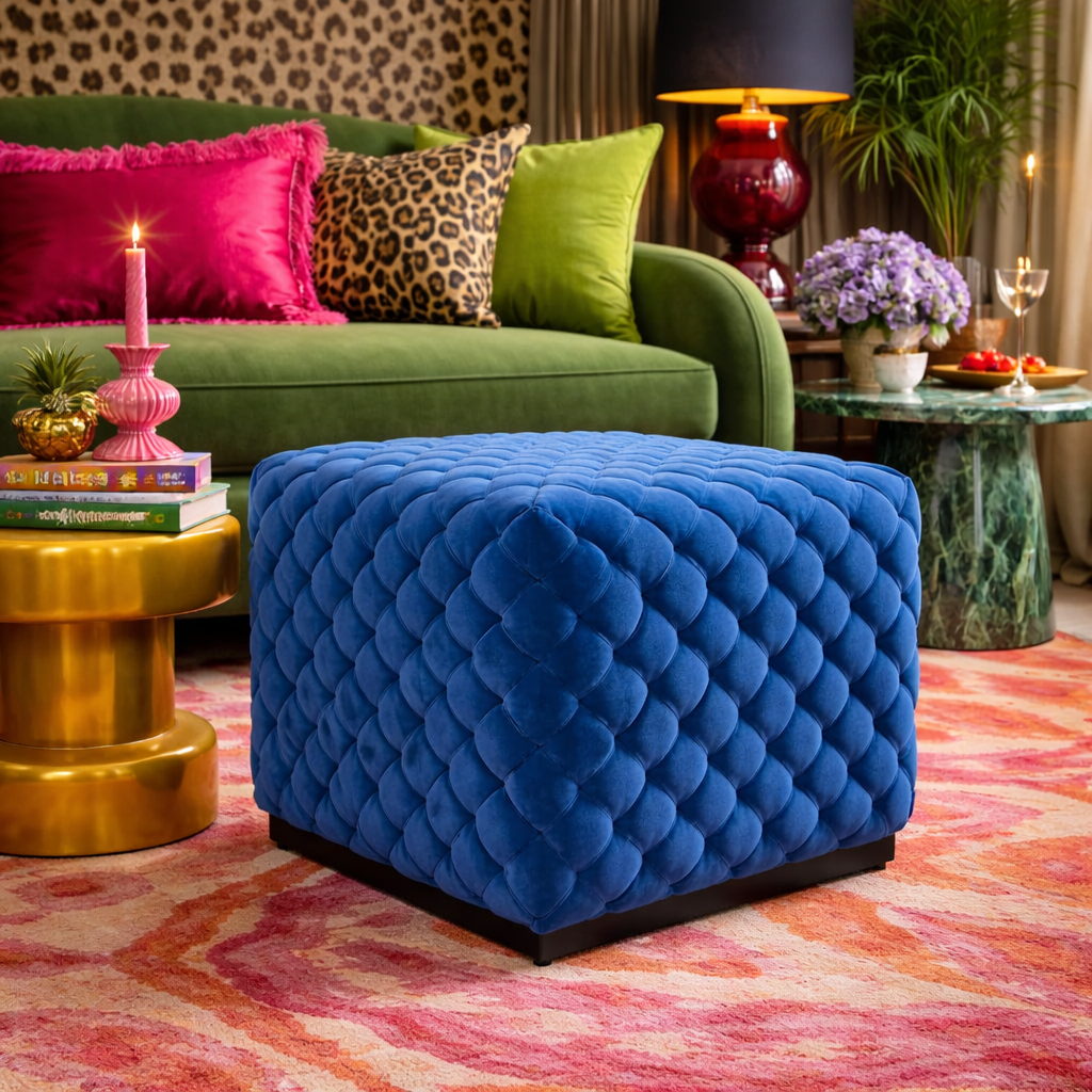 Colline Small Cobalt Pouffe
